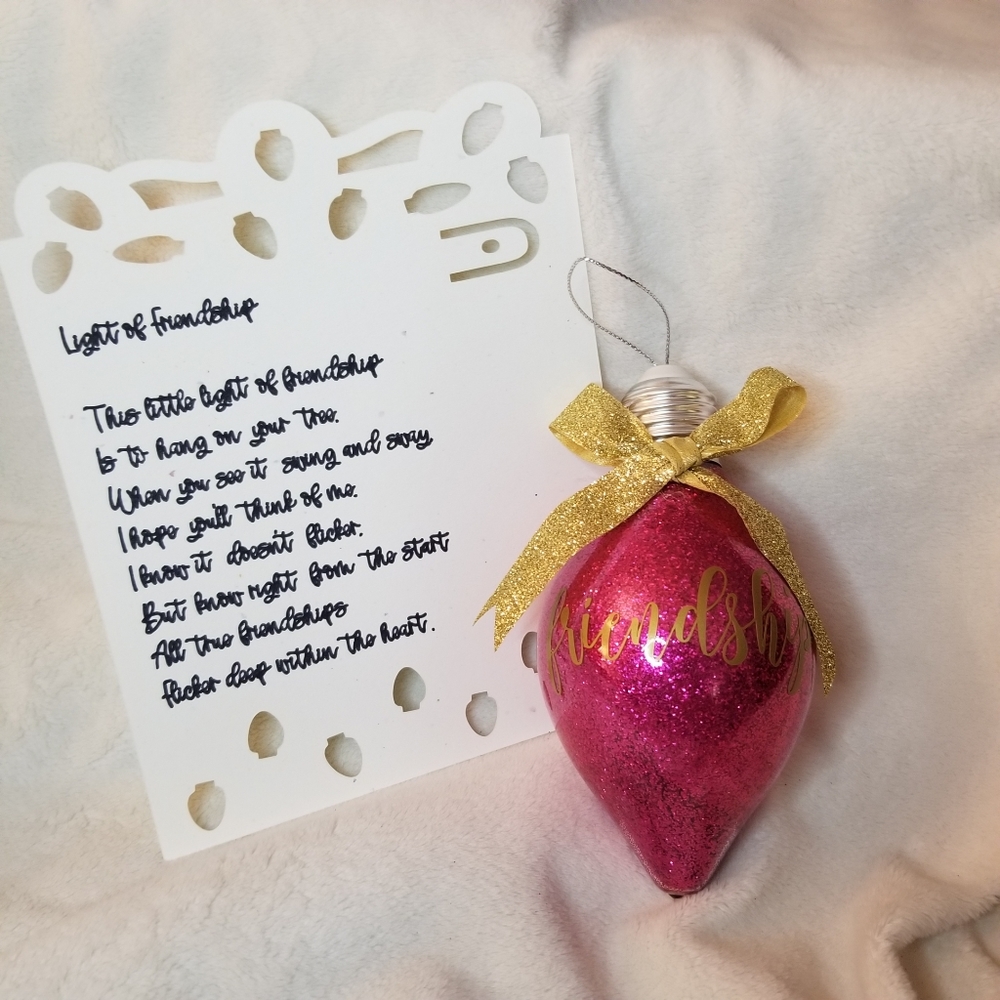 Handmade Light of Friendship Glitter Ornament

Thi